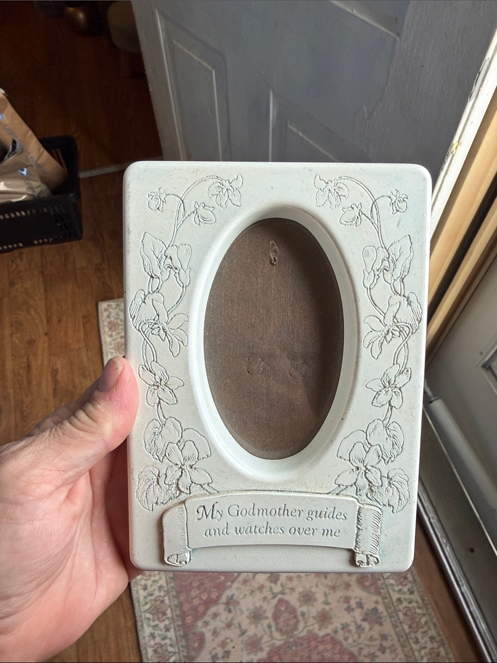 Cream Floral Godmother Oval Photo Frame what a beautiful keepsake
